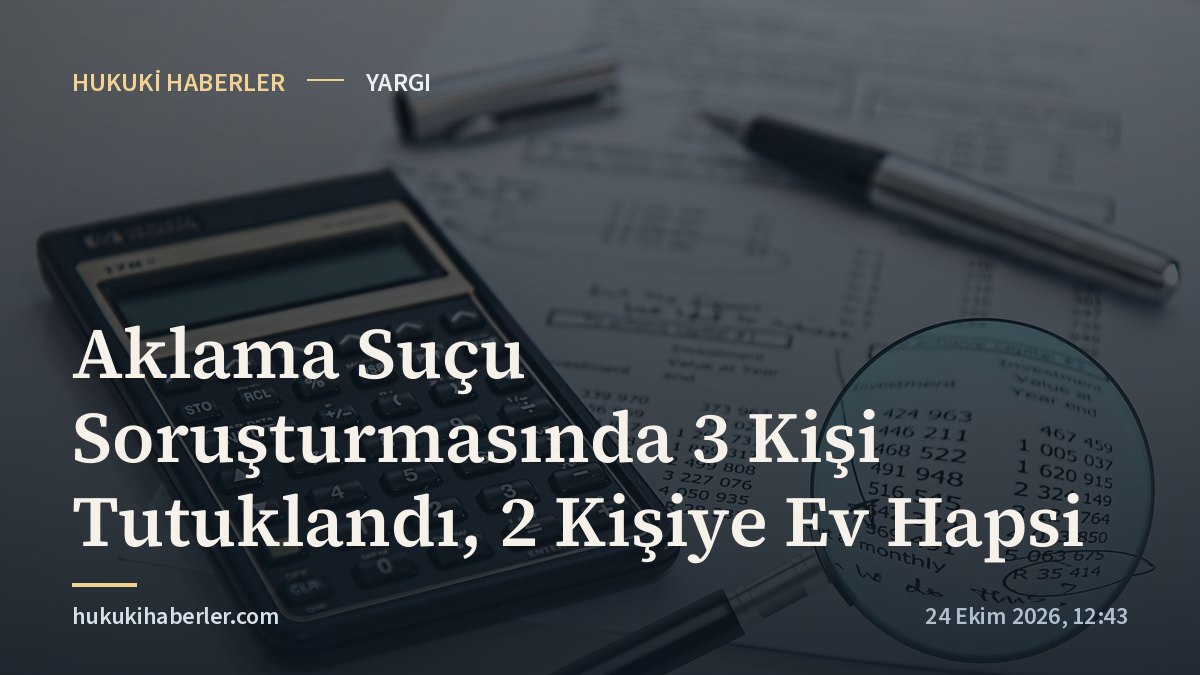Aklama Suçu Soruşturmasında 3 Kişi Tutuklandı, 2 Kişiye Ev Hapsi