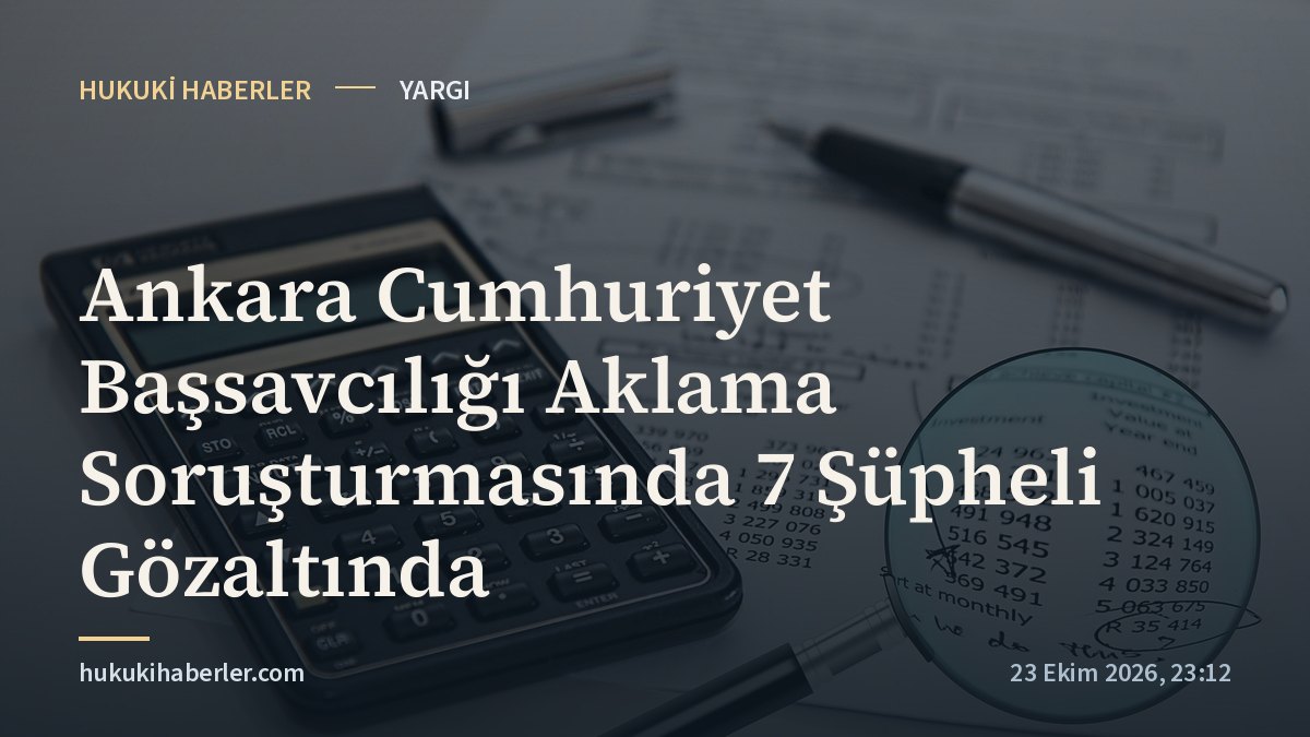 Ankara Cumhuriyet Başsavcılığı Aklama Soruşturmasında 7 Şüpheli Gözaltında