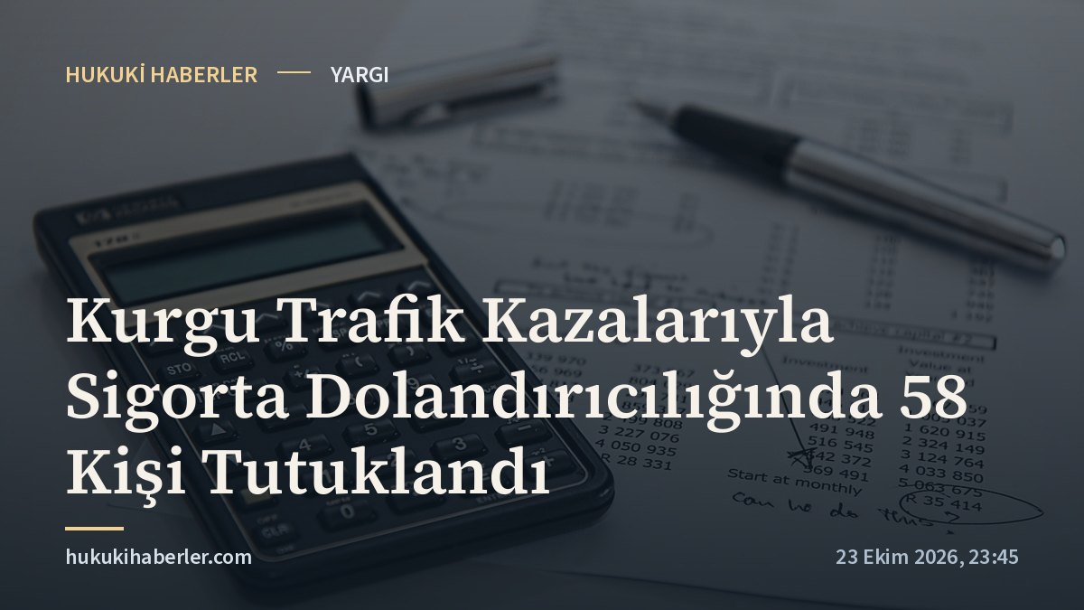 Kurgu Trafik Kazalarıyla Sigorta Dolandırıcılığında 58 Kişi Tutuklandı