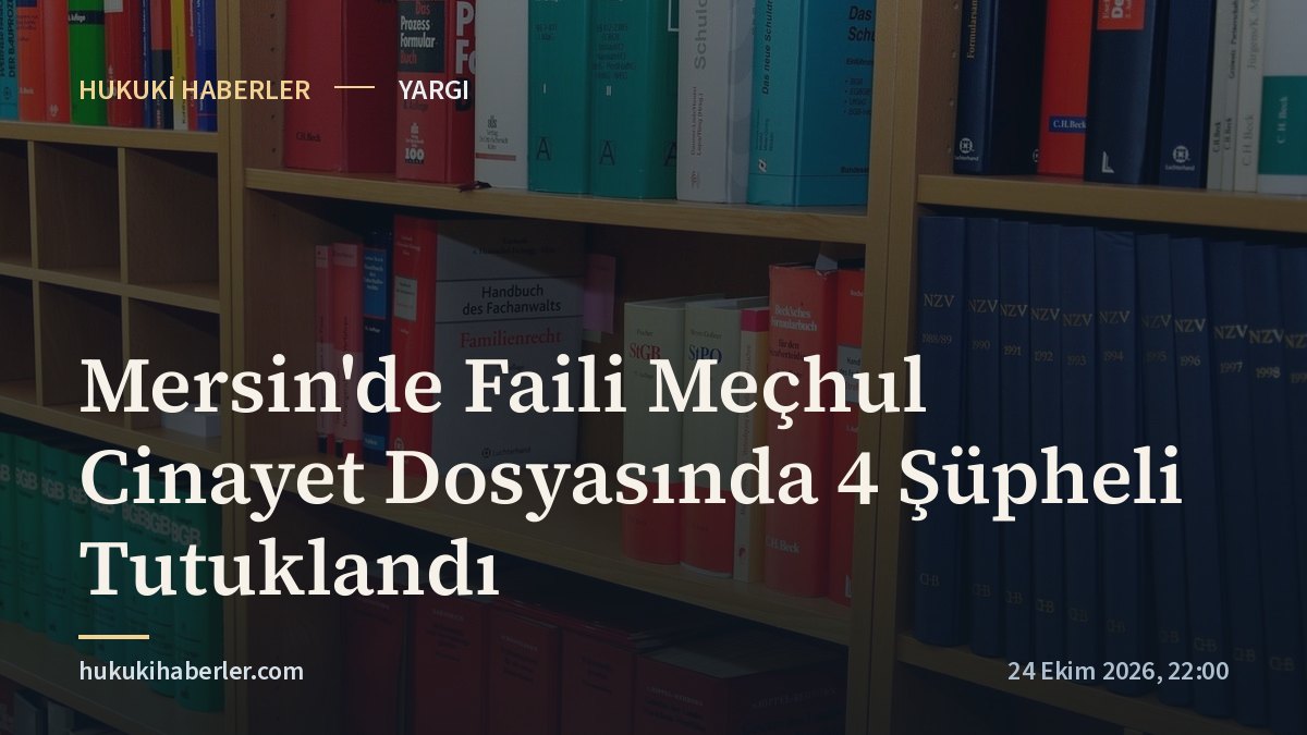 Mersin'de Faili Meçhul Cinayet Dosyasında 4 Şüpheli Tutuklandı