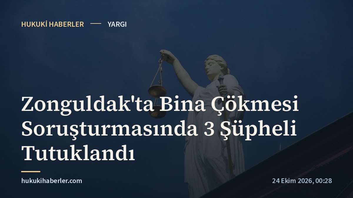 Zonguldak'ta Bina Çökmesi Soruşturmasında 3 Şüpheli Tutuklandı