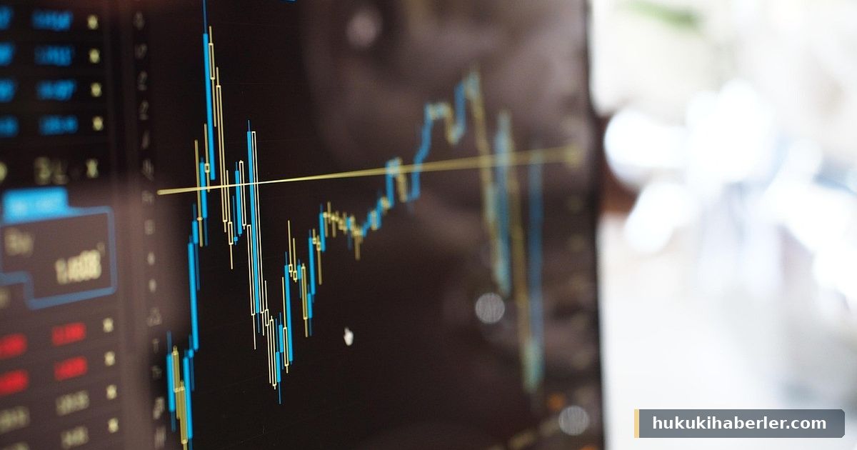 Mavi ve sarı mumlu grafikli bir borsa işlem ekranı